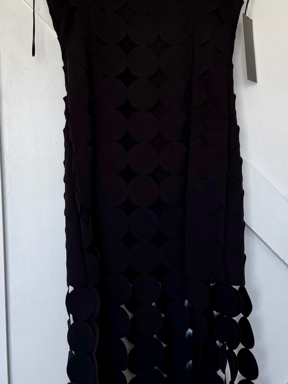 Elegant Black Maxi Dress with Circle Applique
